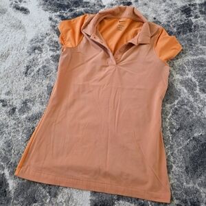 Nike Women's Orange Salmon Polo Drifit Size Xs Short Sleeve